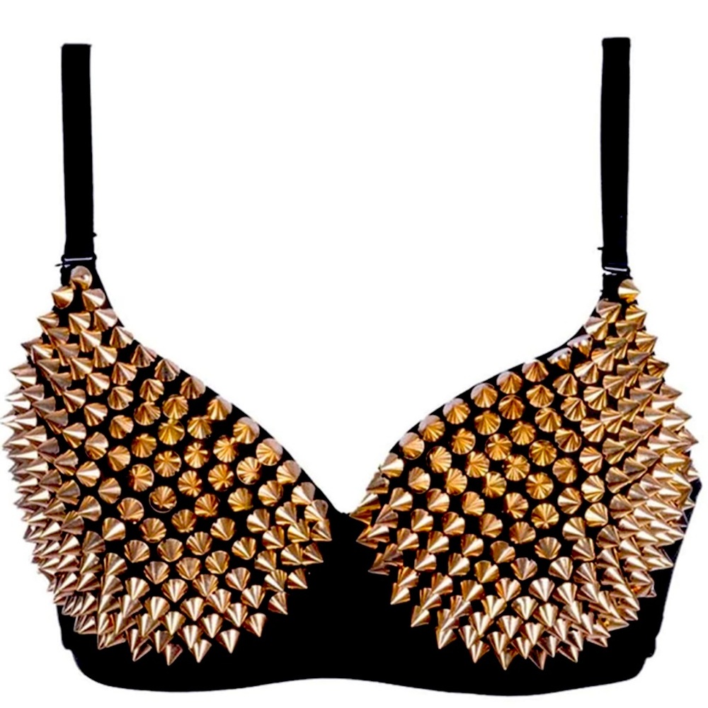 Gold spiked bra size M